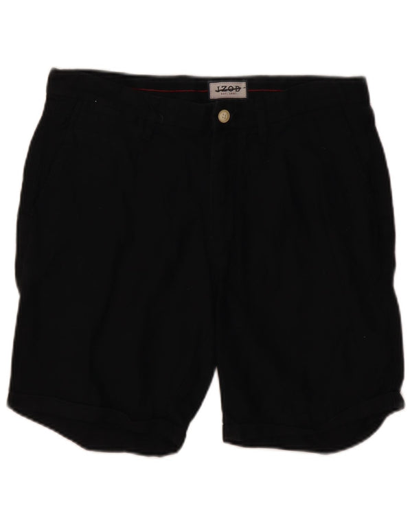 Izod Mens Chino Shorts W32 Médio Algodão Preto