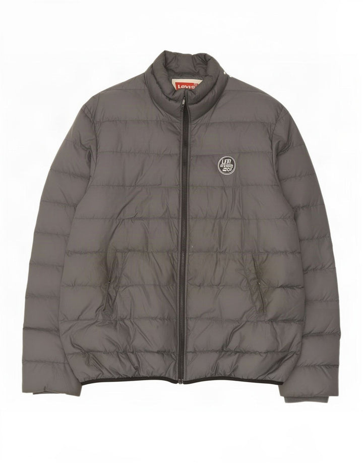 Jaqueta acolchoada masculina Levi's UK 44 2XL cinza poliamida