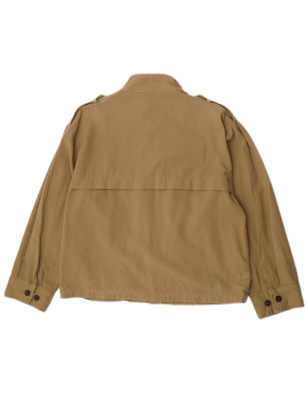 Jaqueta militar oversized feminina Zara Reino Unido 10 algodão cáqui pequeno