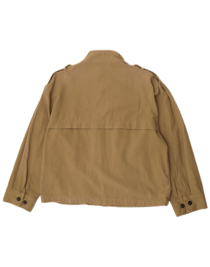 Jaqueta militar oversized feminina Zara Reino Unido 10 algodão cáqui pequeno
