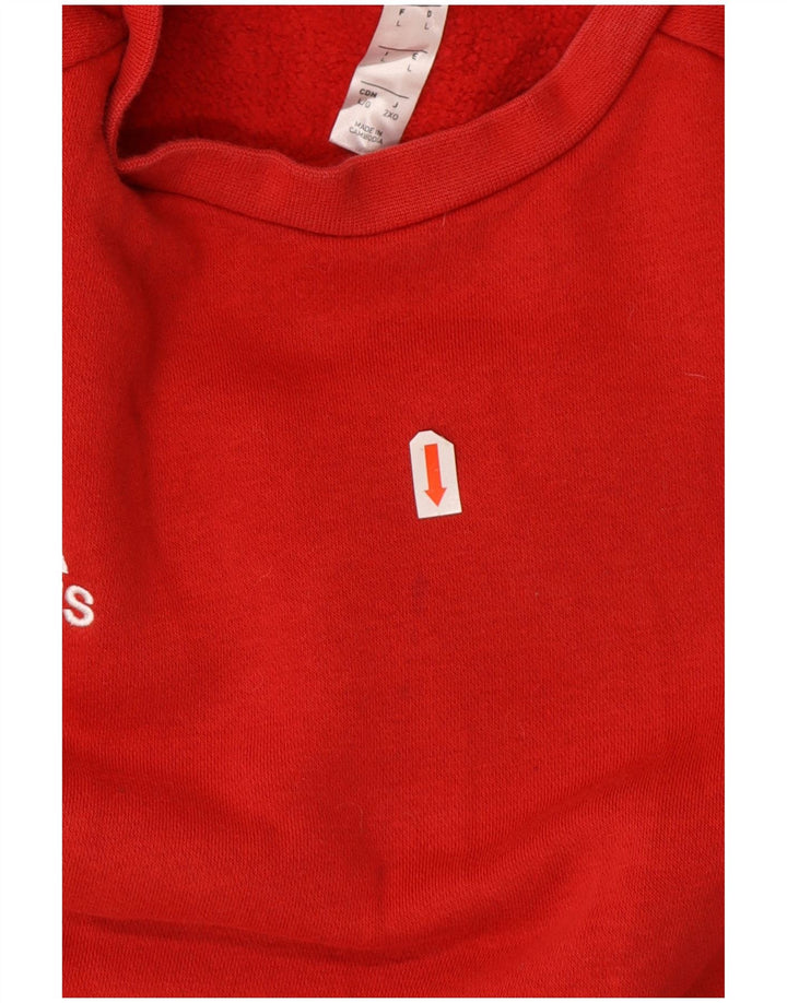 Adidas Mens Moletom Jumper Grande Algodão Vermelho