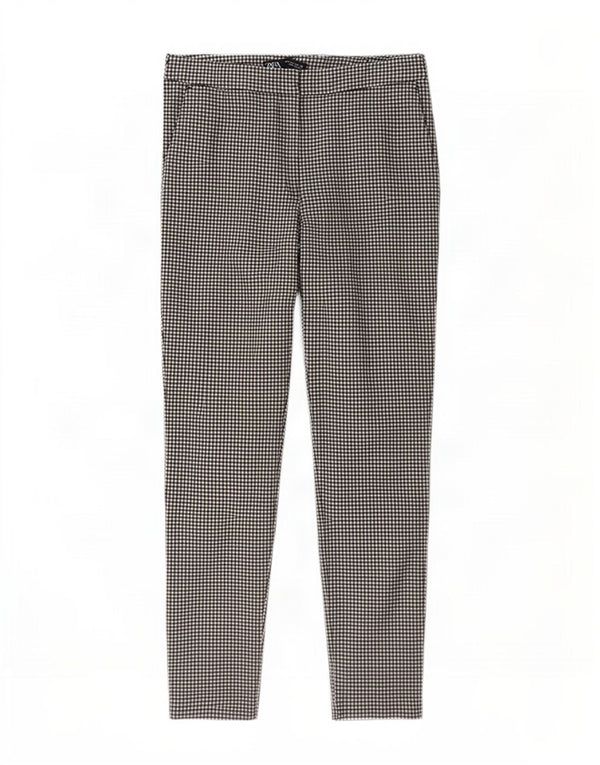 Zara Calça Chino Feminina Slim Grande W30 L27 Cinza Gingham