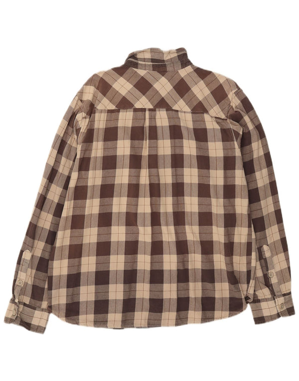 Camisa masculina de flanela Mountain Warehouse 2XL algodão xadrez marrom
