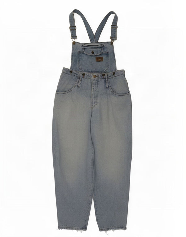 Macacão feminino vintage solto jeans grande W32 L30 algodão azul