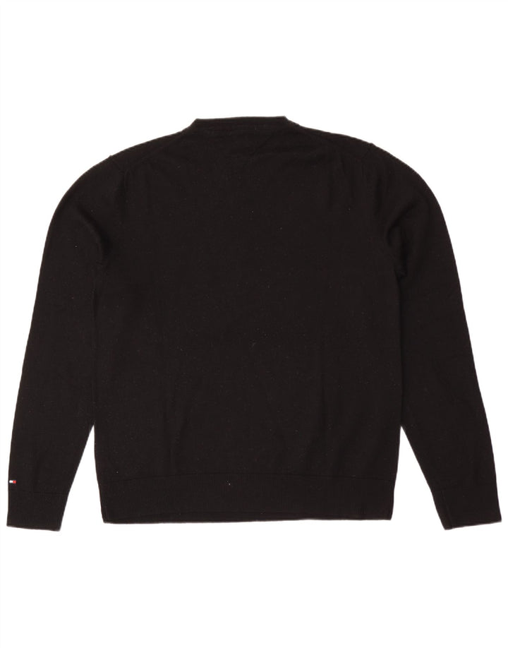 Suéter masculino Tommy Hilfiger com decote em V XL lã preta