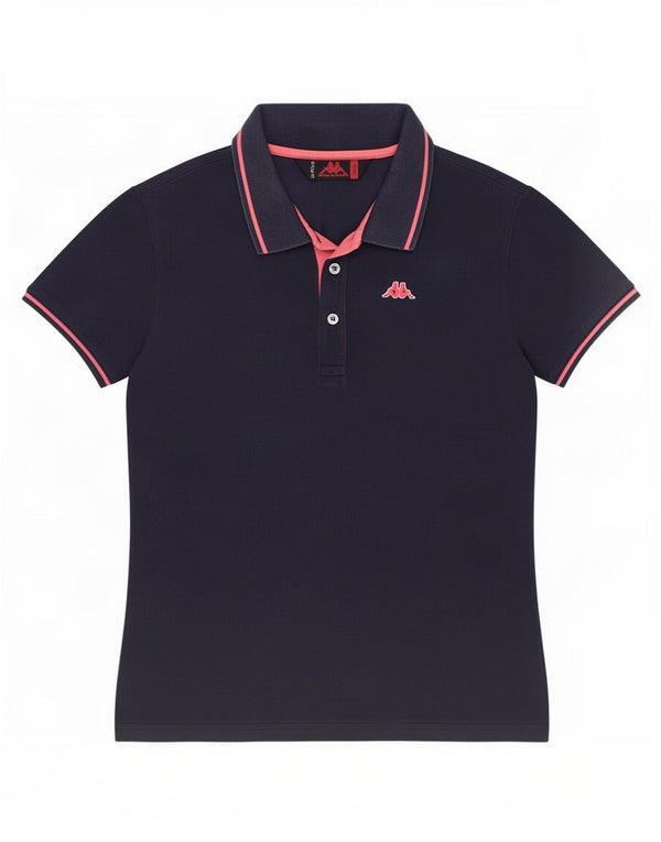 Camisa polo feminina Kappa UK 14 grande algodão azul marinho