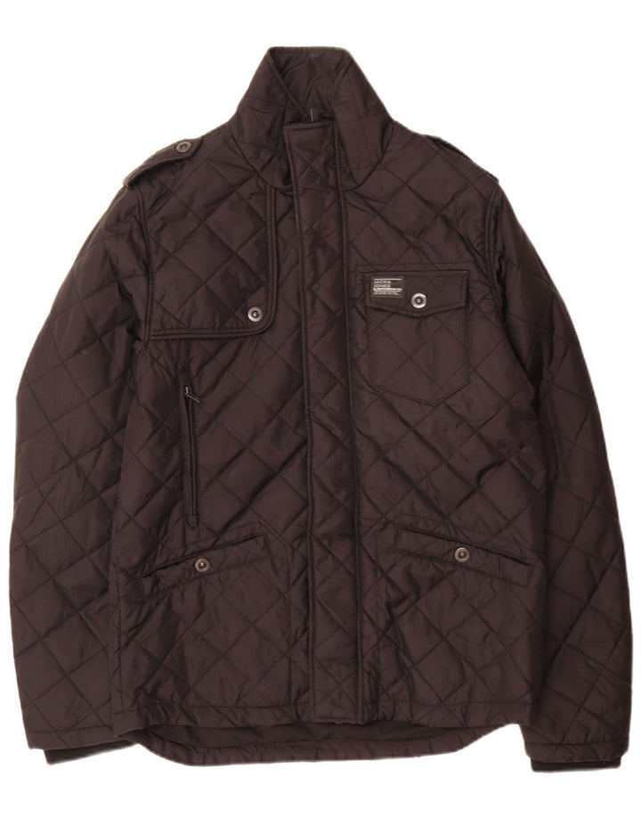 Jaqueta militar acolchoada masculina Jack & Jones Reino Unido 38 nylon preto médio