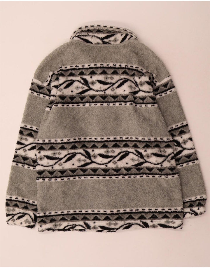 Jaqueta de lã masculina vintage UK 38 cinza médio Fair Isle