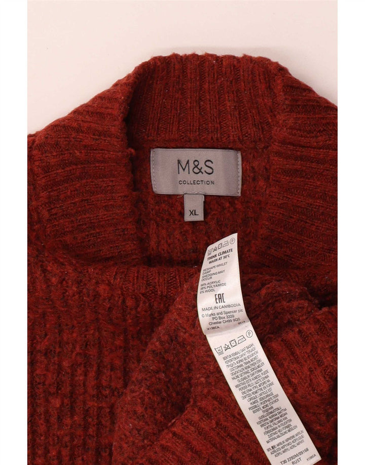 Suéter masculino Marks & Spencer com gola tartaruga XL acrílico vermelho