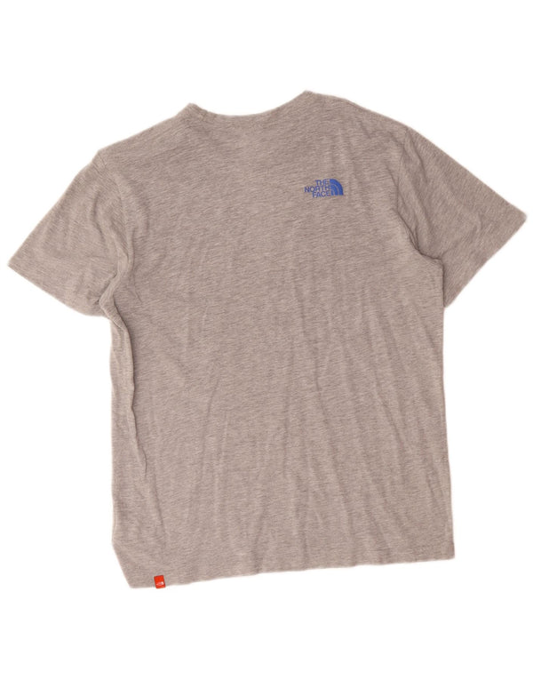 Camiseta masculina The North Face com estampa gráfica pequena de algodão cinza manchado