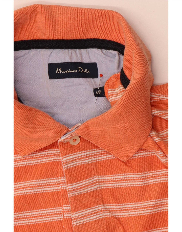 Camisa polo masculina Massimo Dutti 2XL listrada laranja