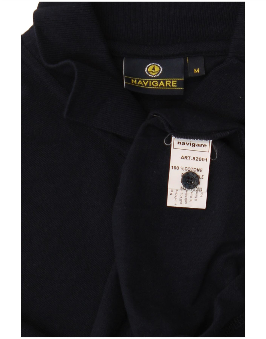 Camisa polo masculina Navigare de algodão azul marinho médio