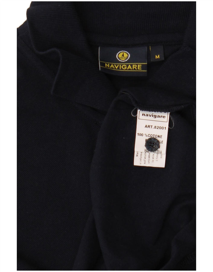 Camisa polo masculina Navigare de algodão azul marinho médio