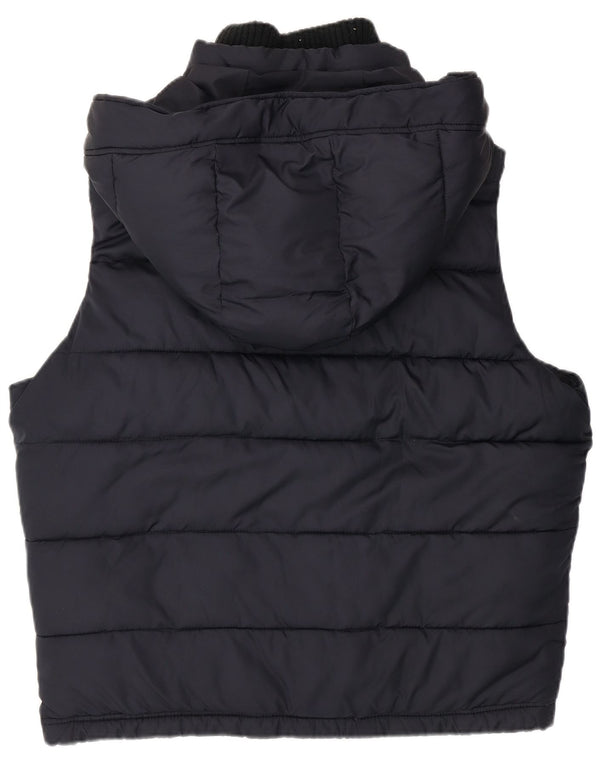 Colete masculino acolchoado com capuz Abercrombie & Fitch UK 42 XL azul marinho poliéster