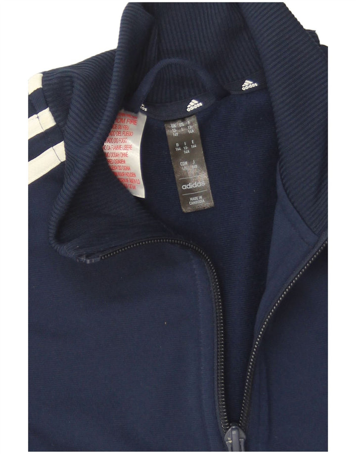 Jaqueta Adidas Meninos Treino Top 13-14 Anos Azul Marinho Colorblock