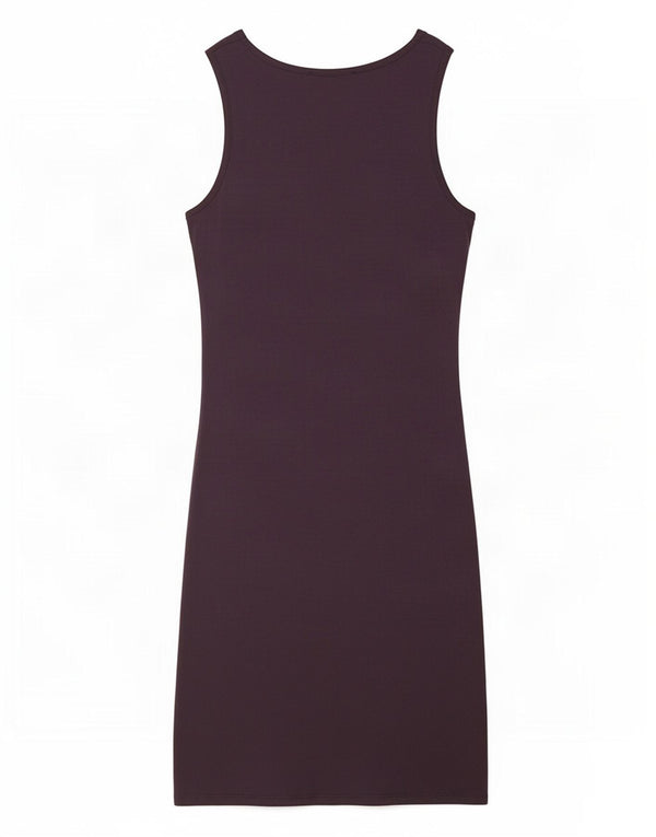 Calvin Klein Jeans Womens Graphic Sleeveless Basic Dress UK 14 Large Purple