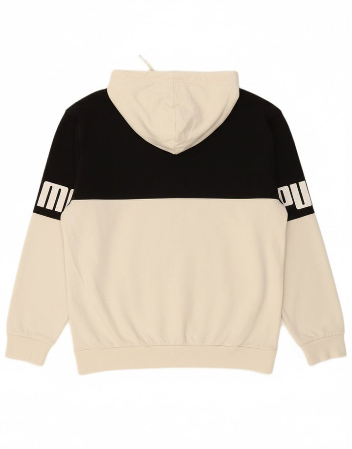 PUMA masculino gráfico moletom com capuz grande off white algodão colorblock