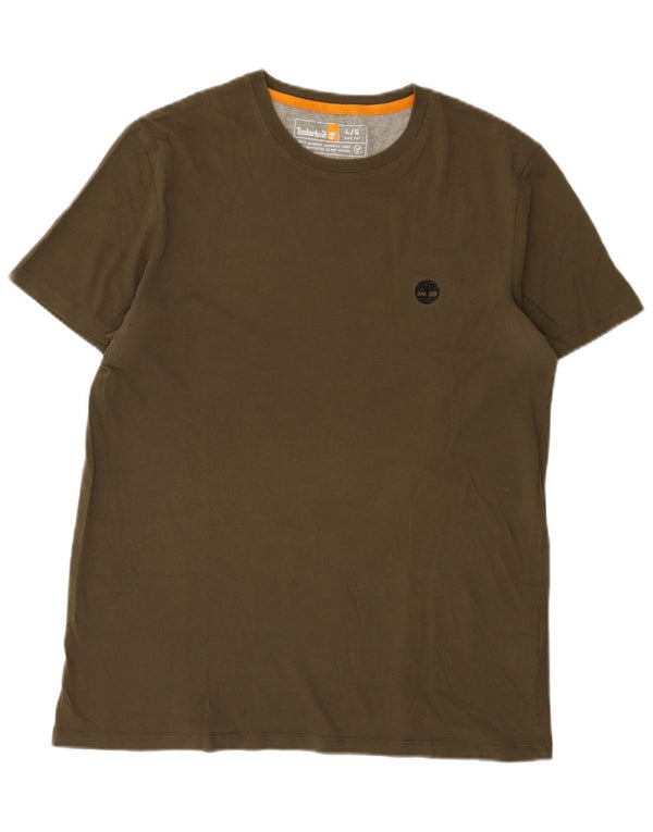 Timberland Camiseta Masculina Slim Fit Top Grande Algodão Cáqui