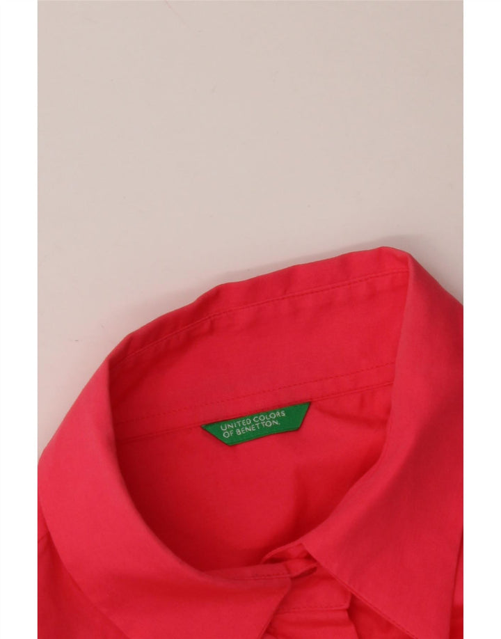 Camisa feminina manga 3/4 BENETTON UK 12 rosa médio