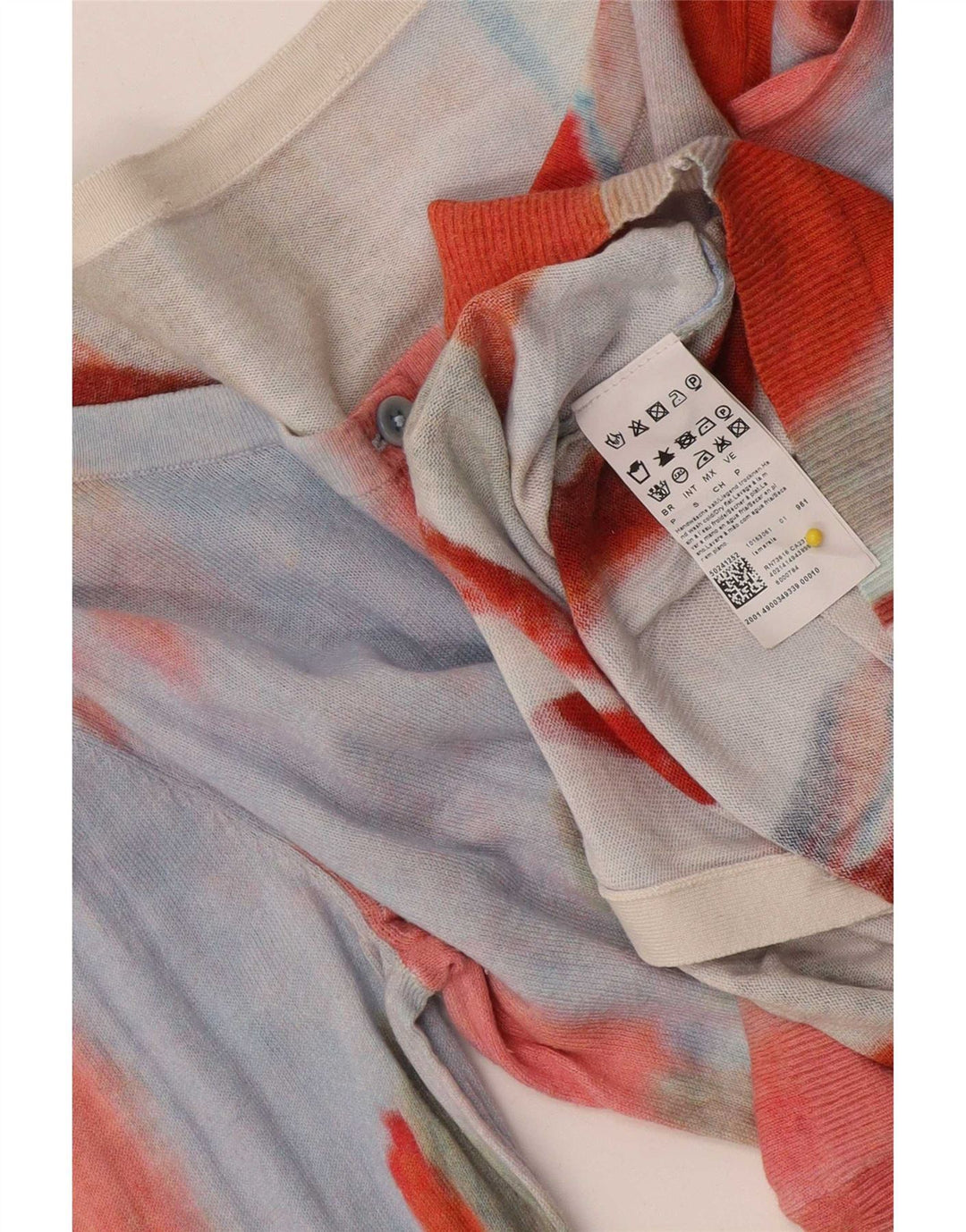 Suéter cardigã feminino Hugo Boss com padrão abstrato Reino Unido 10 pequeno multicolorido