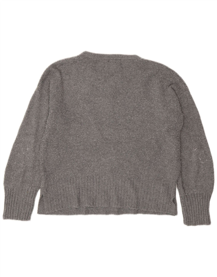 Suéter feminino LEE com gola canoa UK 18 XL cinza poliéster