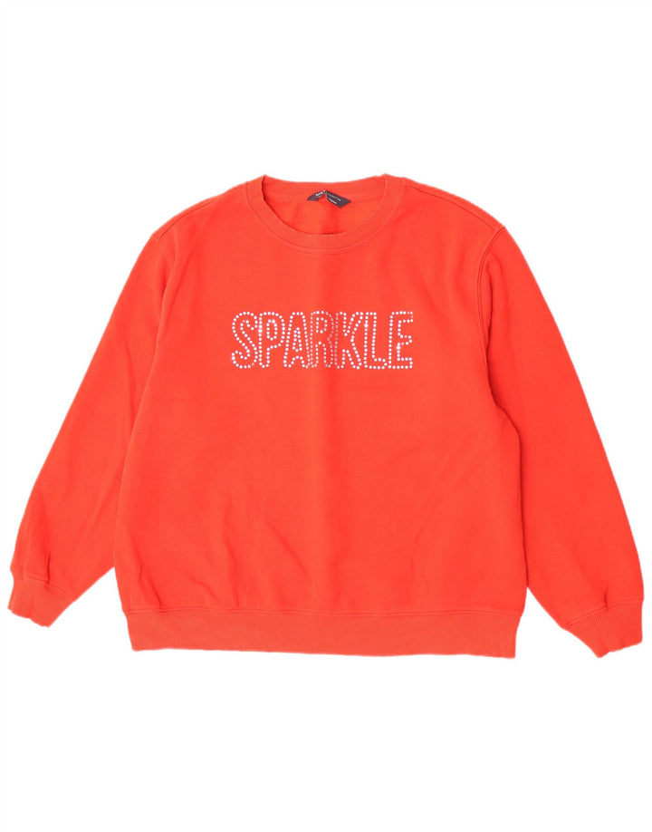 Suéter feminino Marks & Spencer com estampa oversized Reino Unido 14 grande vermelho