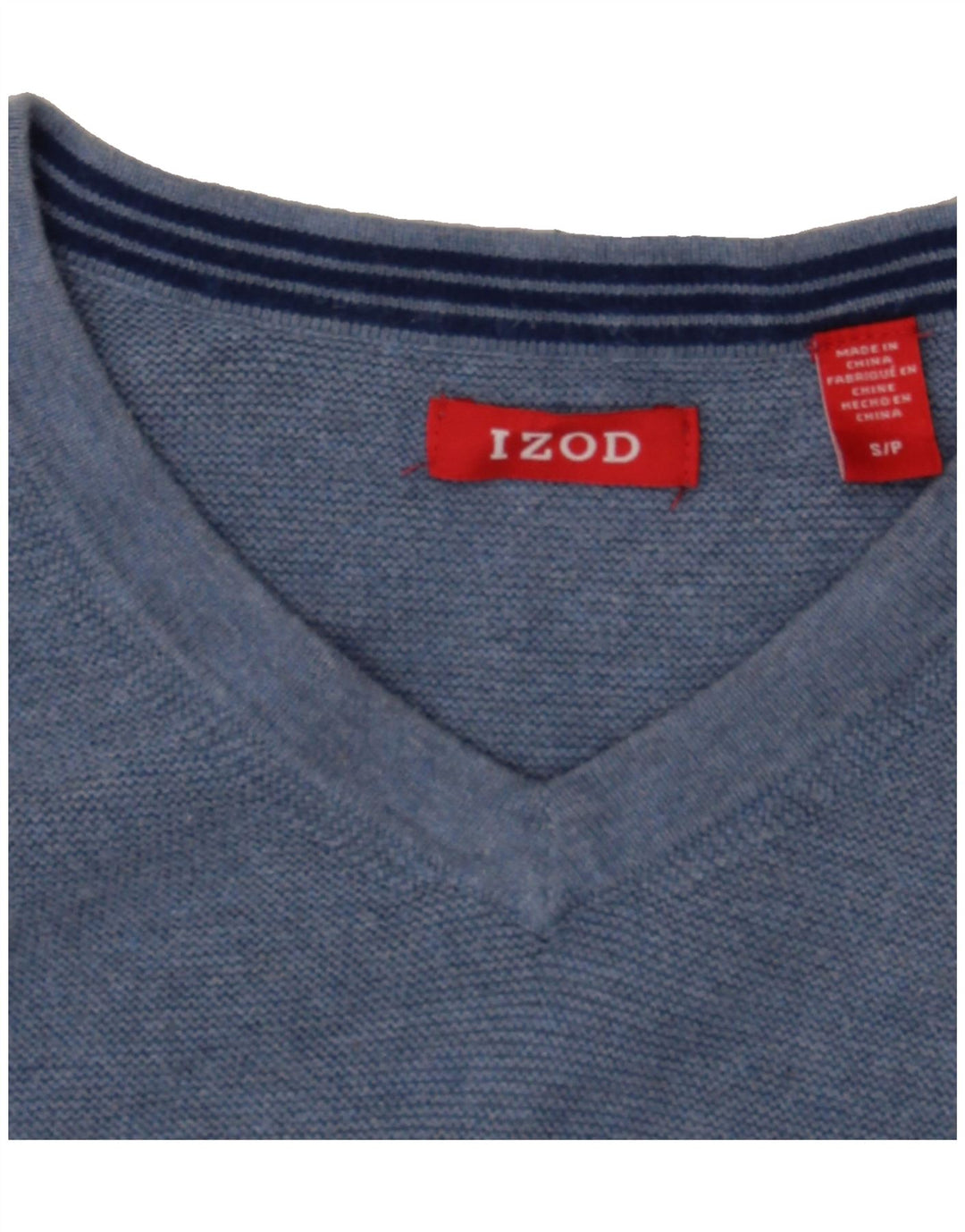 IZOD Mens V-Neck Jumper Sweater Small Blue Cotton Vintage Izod and Second-Hand Izod from Messina Hembry 