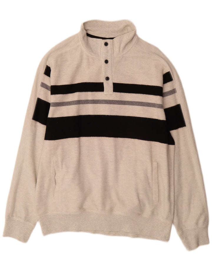 Moletom masculino Chaps com gola redonda e algodão XL cinza colorblock