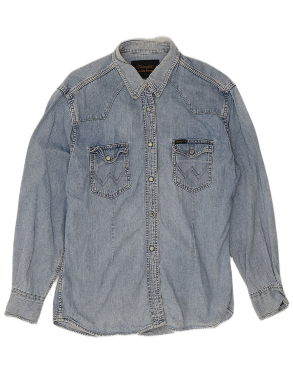 Camisa jeans feminina Wrangler Reino Unido 14 grande azul