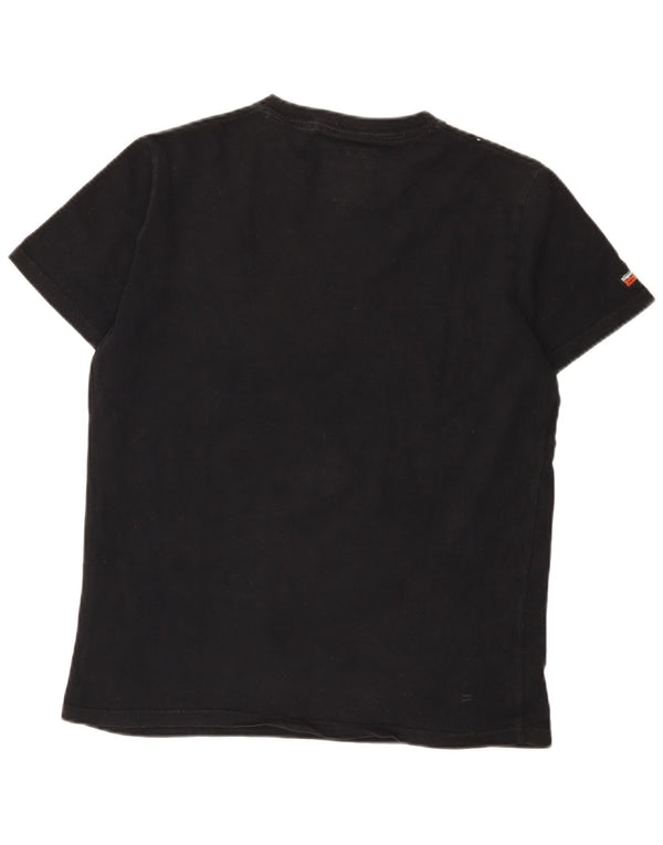 Camiseta feminina Superdry com estampa gráfica UK 16 grande algodão preto