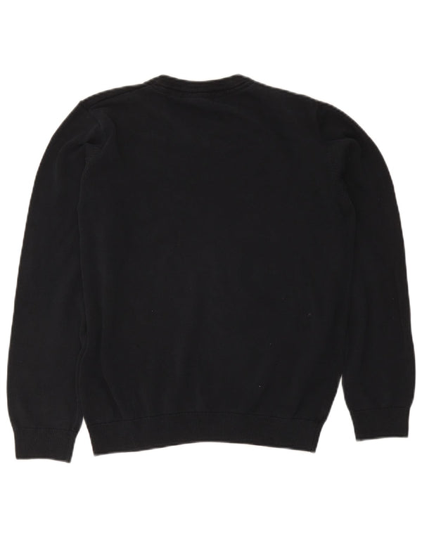 Suéter masculino Marks & Spencer com decote em V 14-15 anos azul marinho algodão
