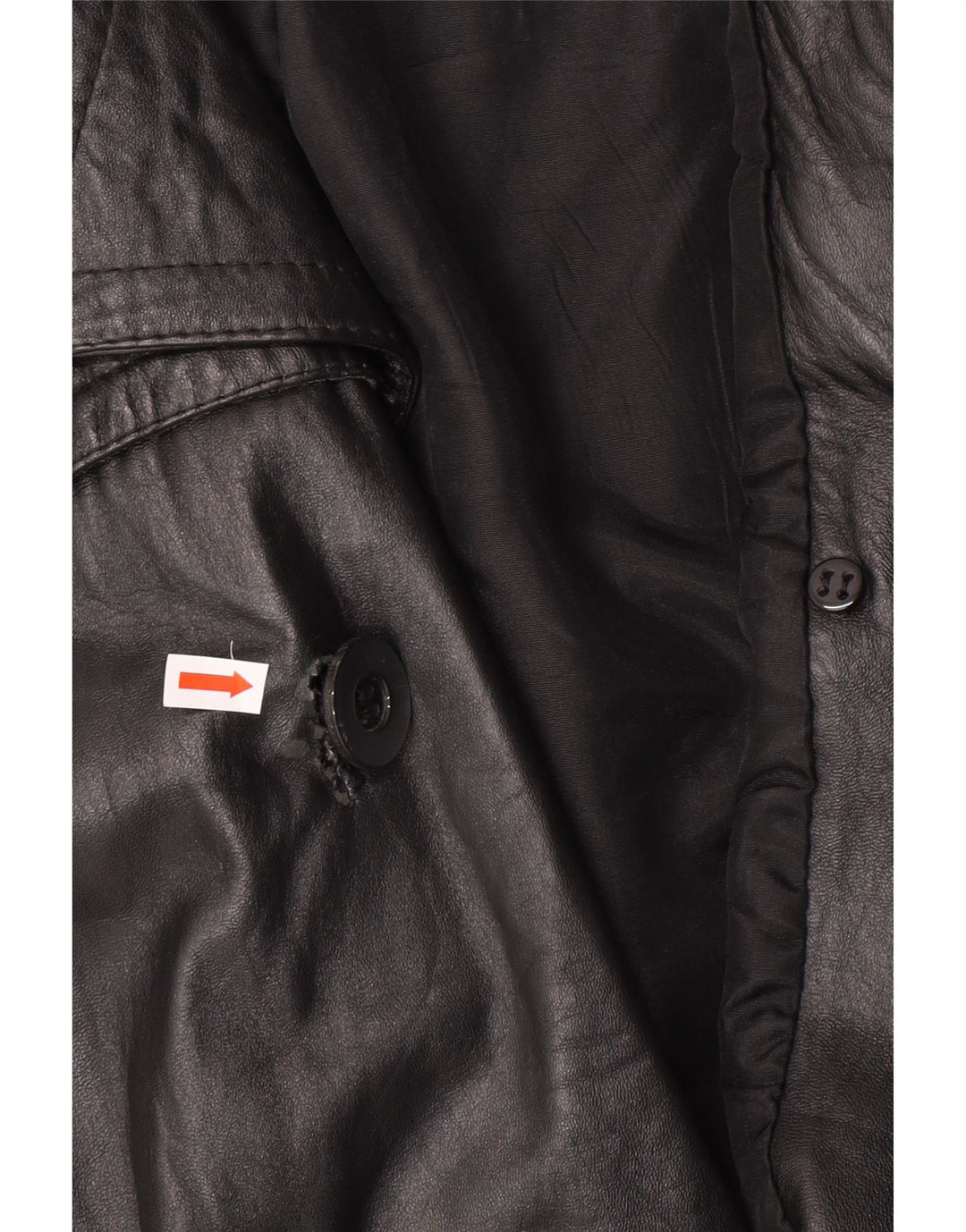 Jaqueta de couro vintage masculina com peito duplo Reino Unido 40 couro preto grande