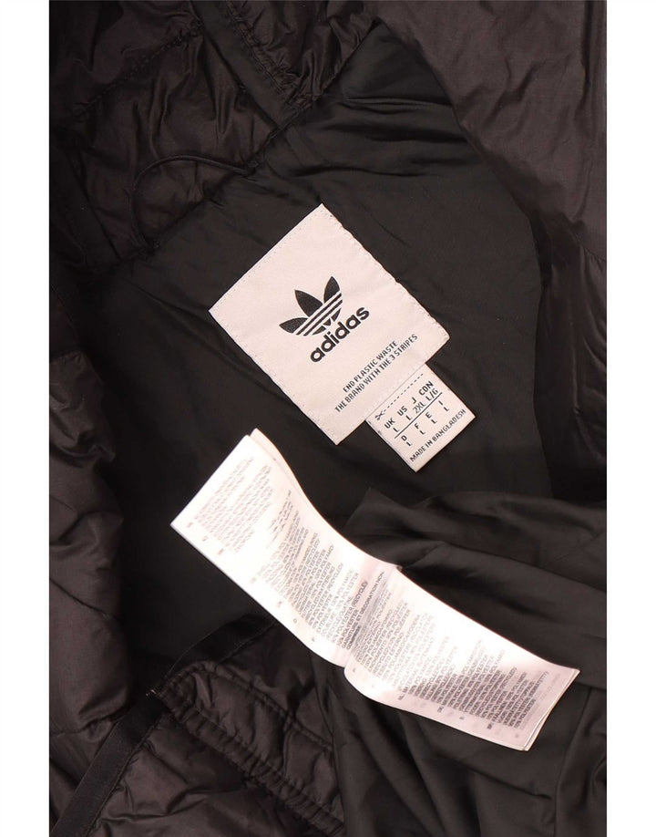 Jaqueta acolchoada com capuz masculina Adidas UK 40 grande poliamida preta