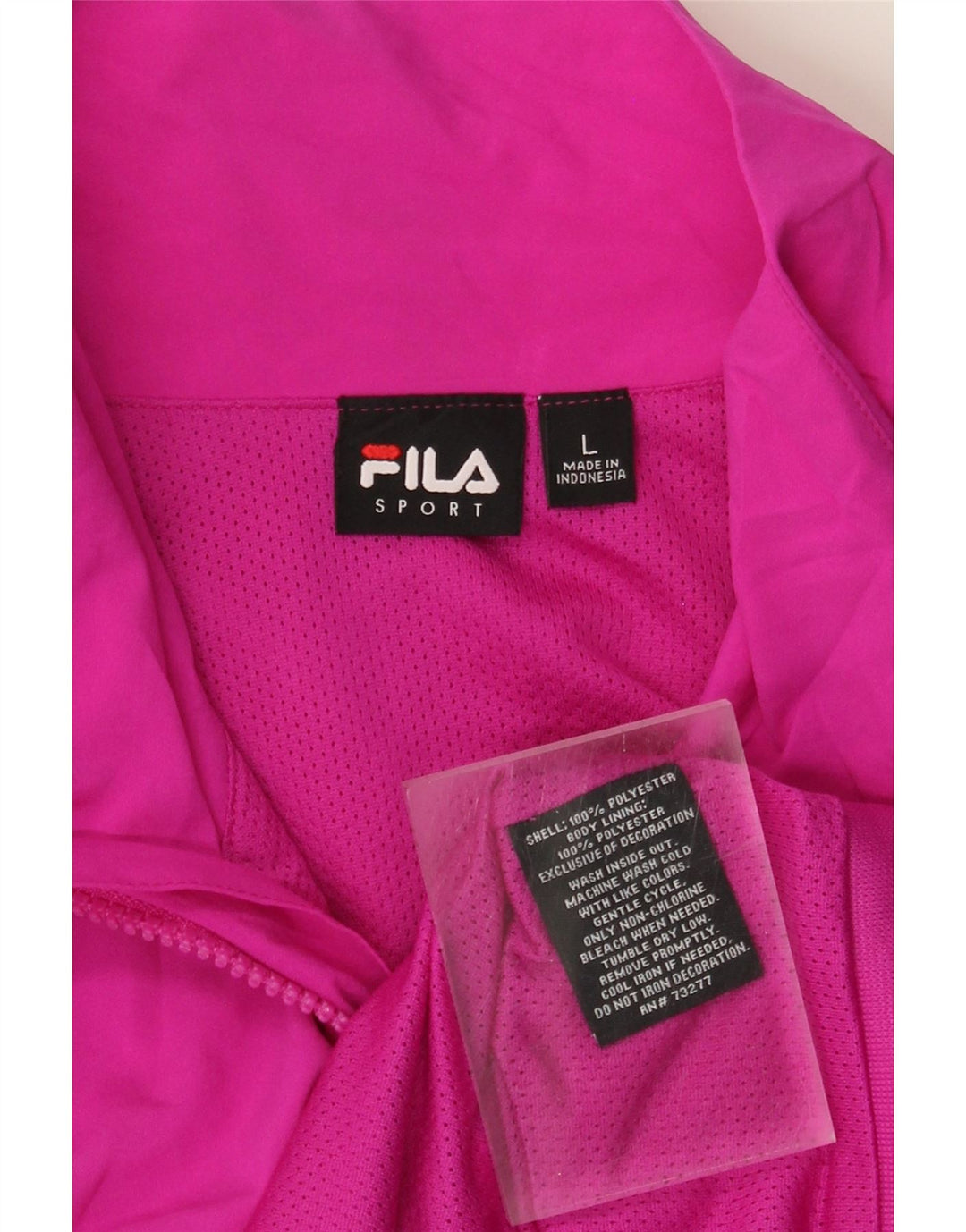 Fila Womens Tracksuit Top Jacket UK 16 Grande Poliéster Rosa