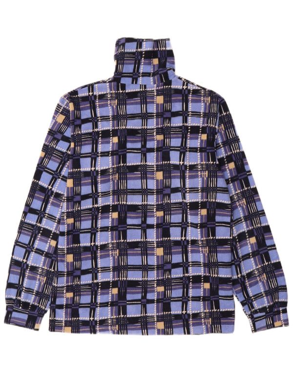 Suéter de lã feminino Conte of Florence com zíper e gola UK 14 xadrez azul médio