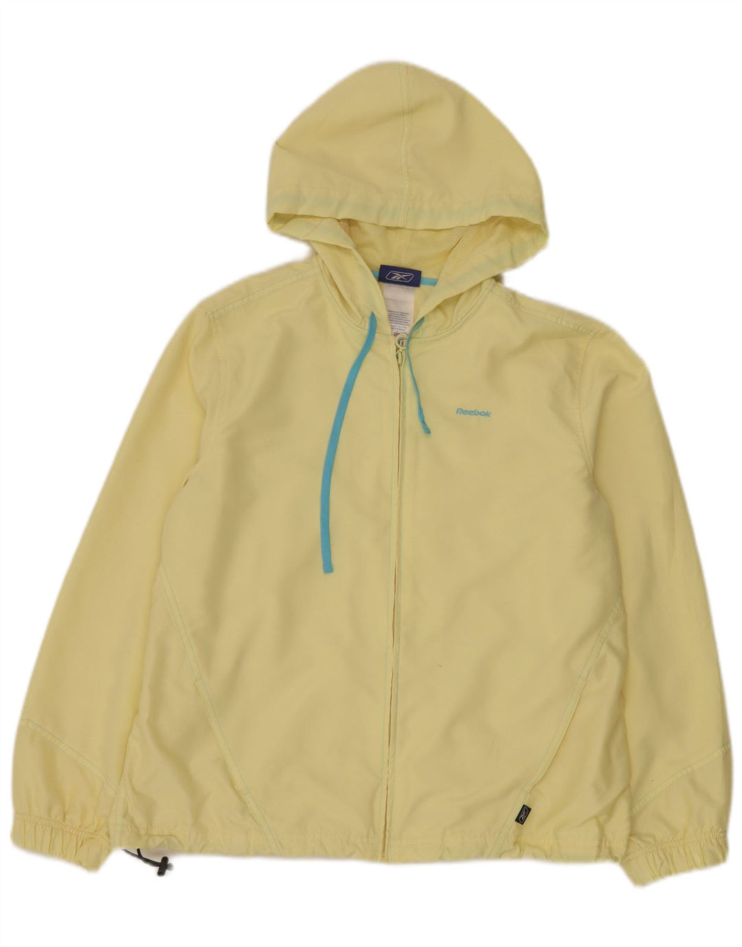 Jaqueta de chuva com capuz feminina Reebok UK 14 grande poliéster amarelo