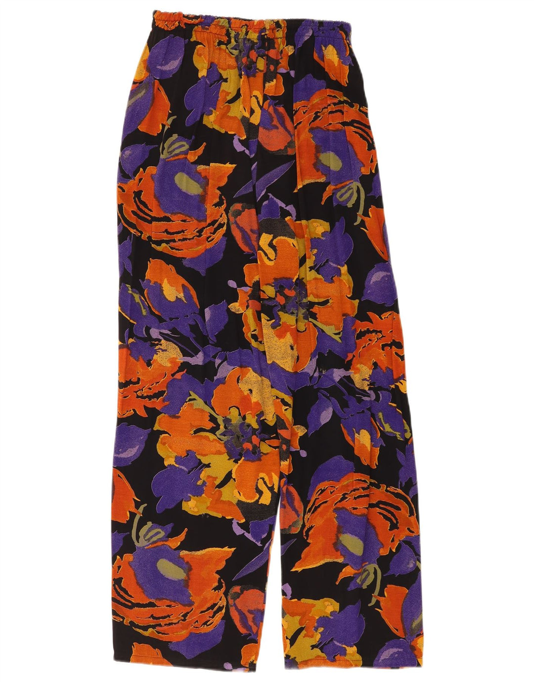 Calça casual feminina vintage com padrão abstrato UK 14 grande W32 L26 Multico