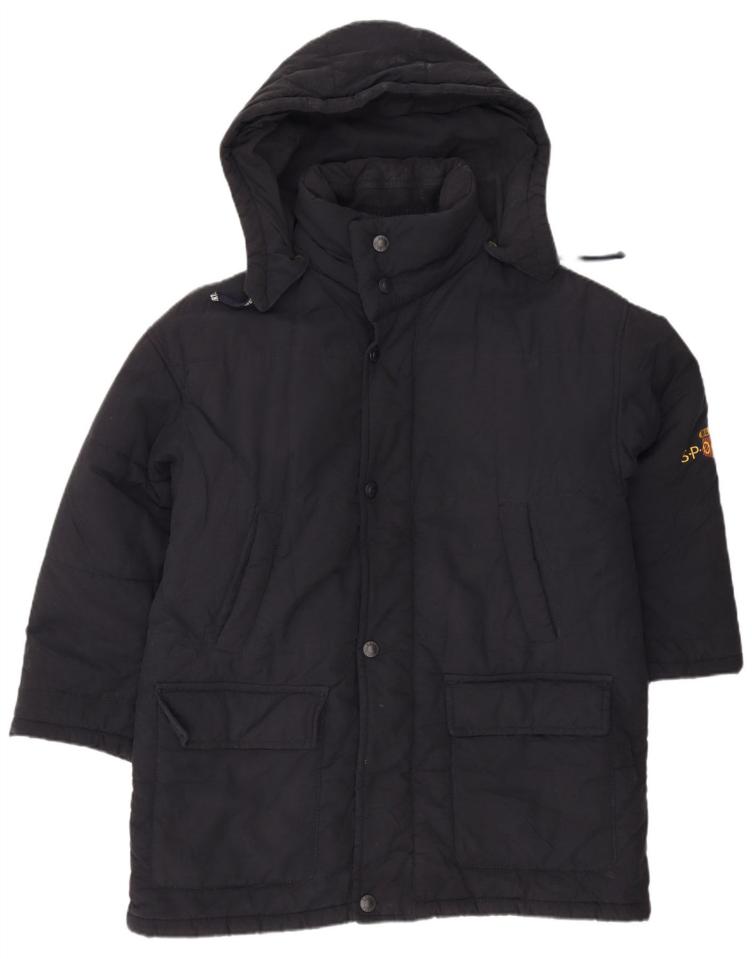 Jaqueta acolchoada masculina Bush com capuz UK 44 2XL azul marinho