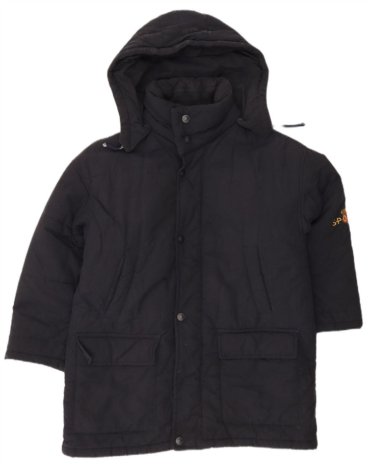 Jaqueta acolchoada masculina Bush com capuz UK 44 2XL azul marinho