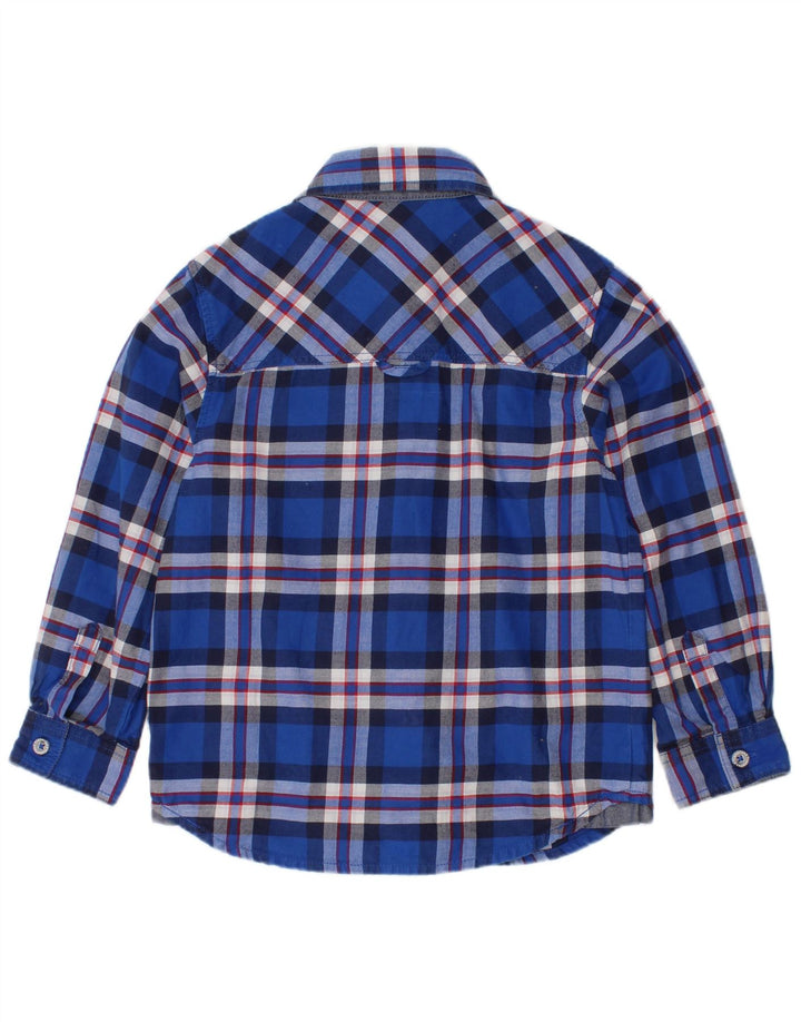 Camisa de flanela masculina Timberland 3-4 anos algodão xadrez azul