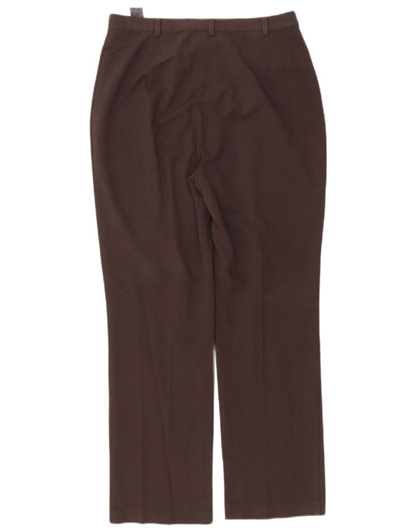 Calça feminina reta casual Marks & Spencer Reino Unido 14 médio W30 L30 marrom