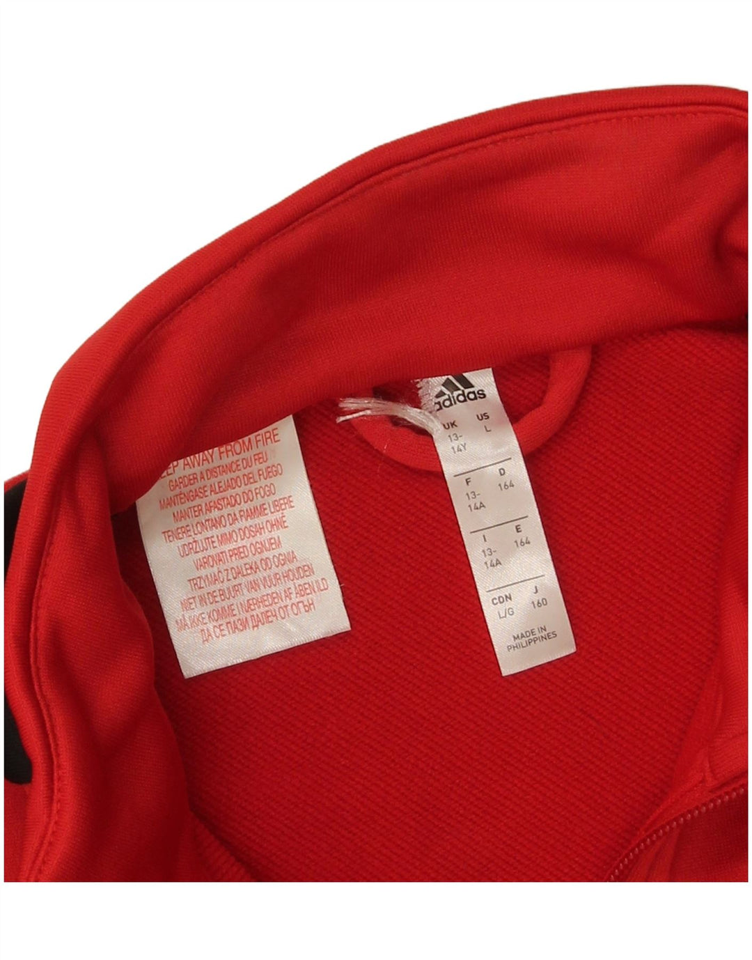 Jaqueta Adidas Meninos Treino Top 13-14 Anos Vermelho Colorblock Poliéster