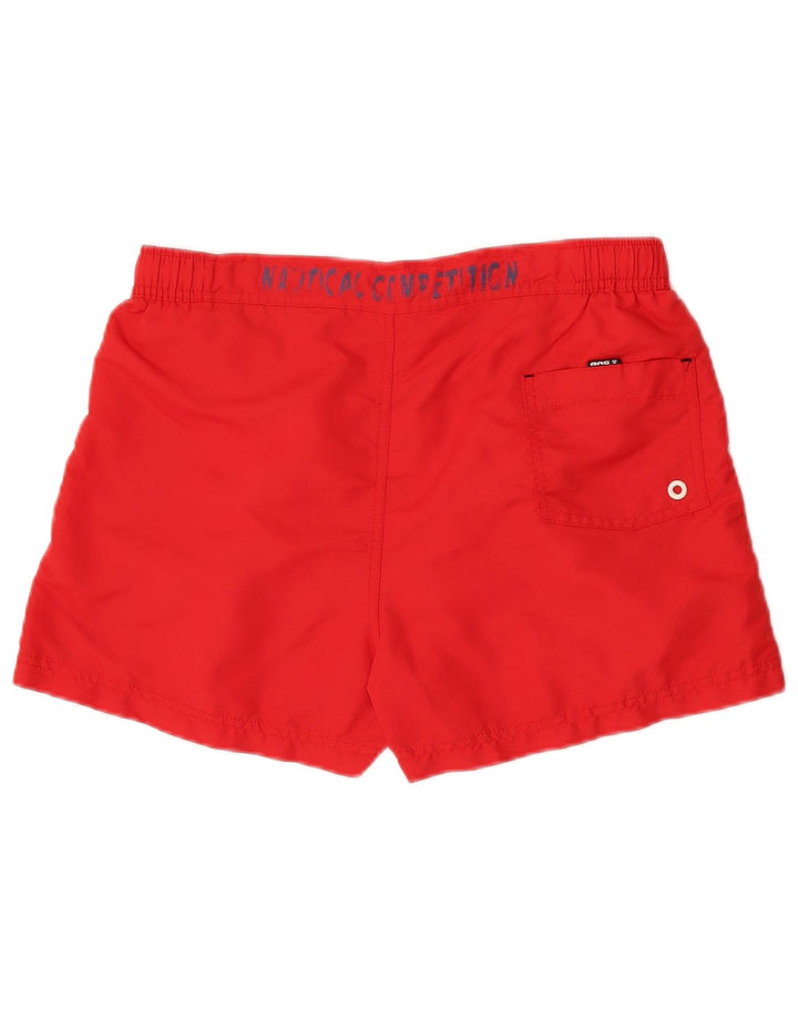 Shorts de natação masculino Brugi grande poliéster colorblock vermelho