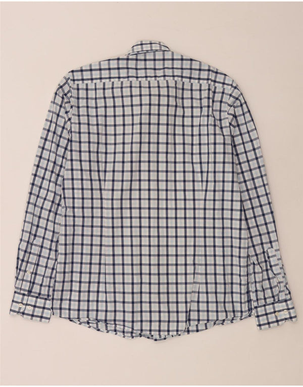 Camisa masculina Barbour grande algodão xadrez azul