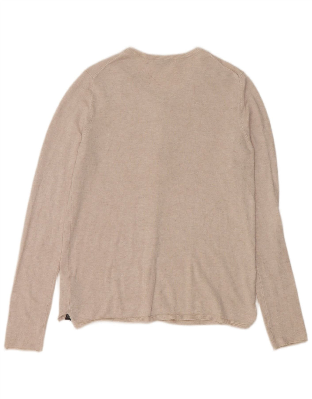 Suéter cardigã feminino Zara Reino Unido 14 grande viscose bege