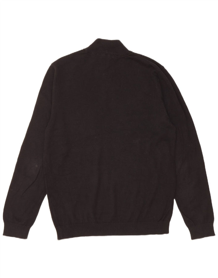 PIERRE CARDIN Suéter masculino com gola tartaruga, grande algodão preto