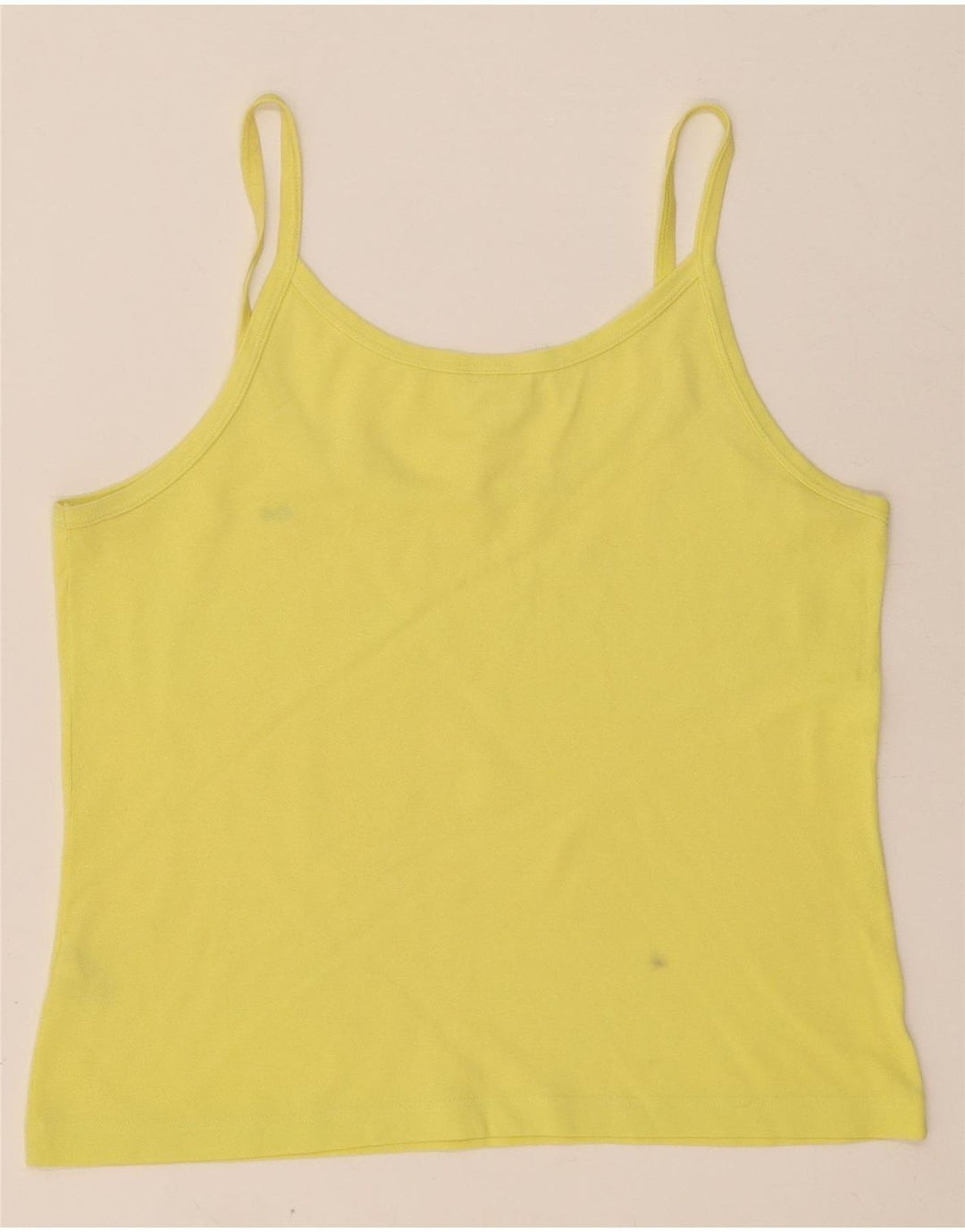 Lacoste Womens Cami Top Tamanho 42 Grande Algodão Amarelo