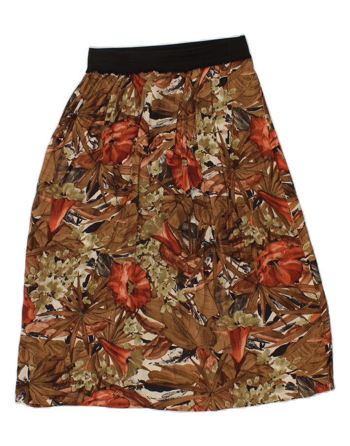 VINTAGE Womens A-Line Skirt W30 Medium  Brown Floral Vintage Vintage and Second-Hand Vintage from Messina Hembry 