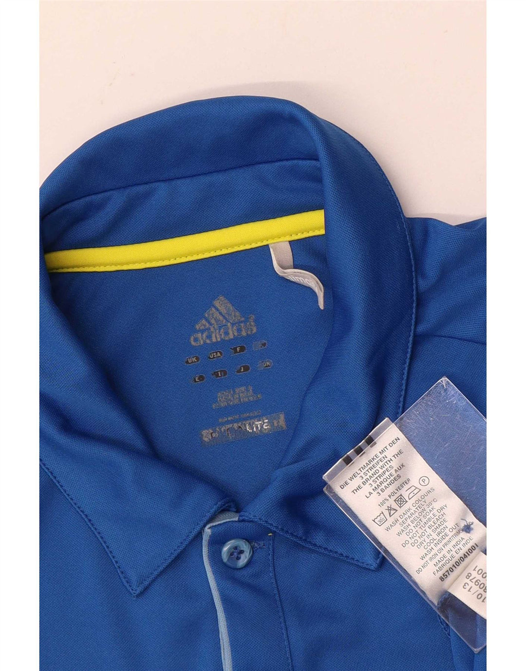 Camisa Polo Adidas Masculina Climalite Pequena Azul Poliéster