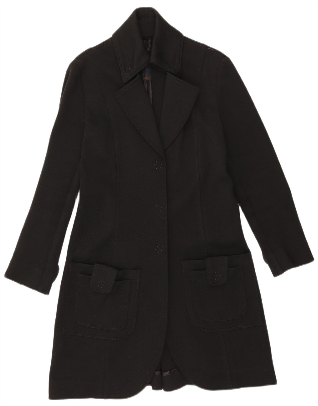 Sobretudo feminino Einstein UK 14 grande lã preta